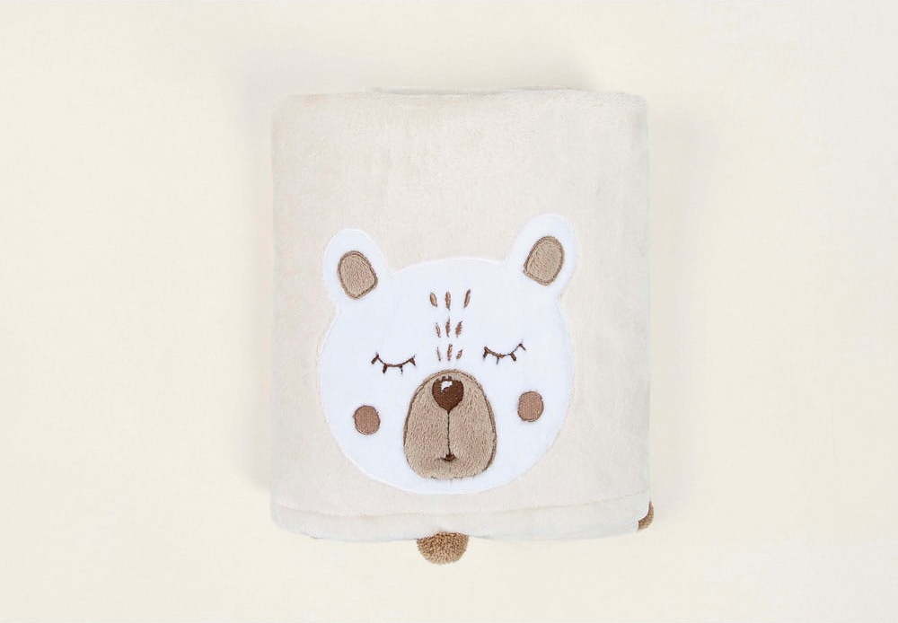 Béžová bavlněná dětská deka 75x120 cm Teddy – Mijolnir Mijolnir