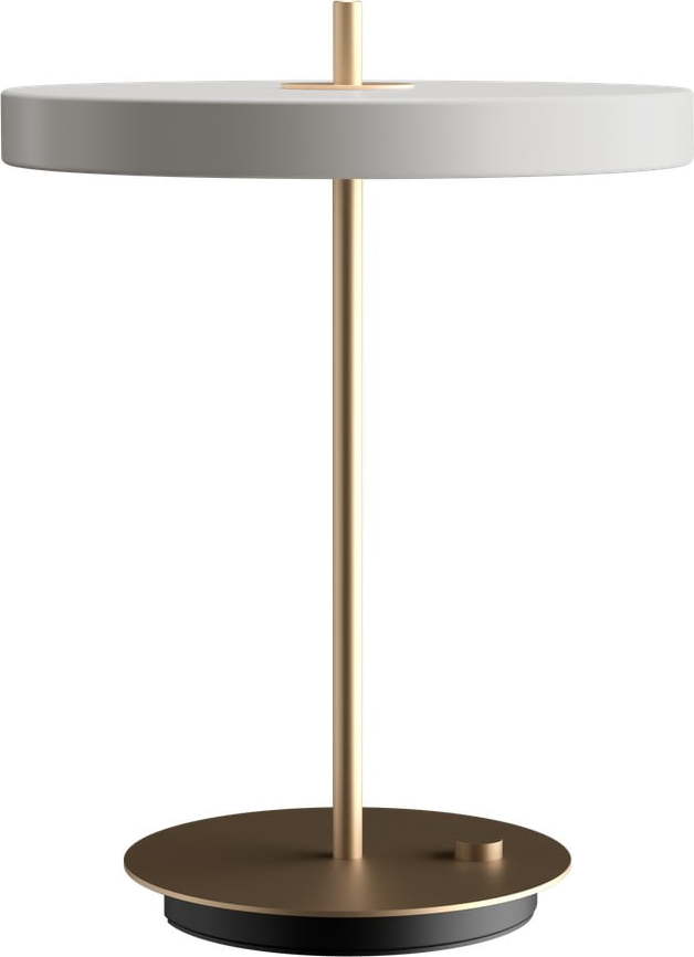 Bílá LED stmívatelná stolní lampa s kovovým stínidlem (výška 41