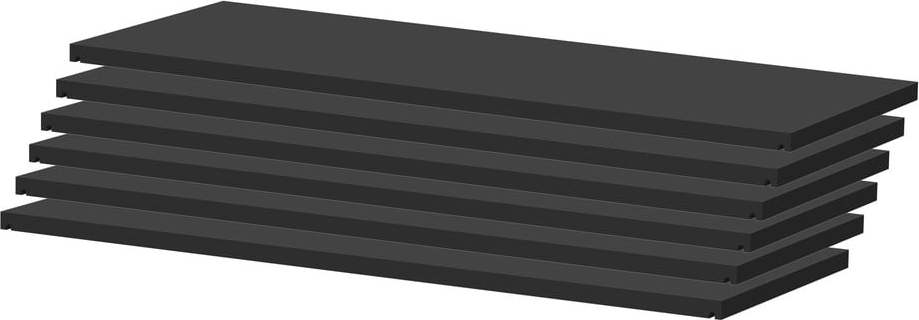 Černé modulární police 6 ks 82x2 cm Dakota – Tenzo Tenzo