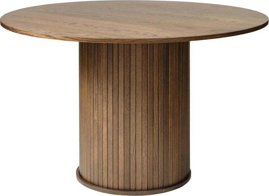 Kulatý jídelní stůl v dekoru dubu ø 120 cm Nola – Unique Furniture Unique Furniture