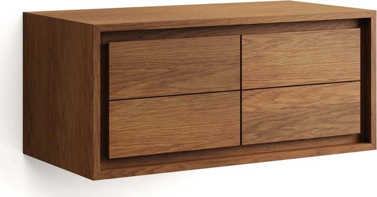 Nízká závěsná skříňka pod umyvadlo z teakového dřeva v přírodní barvě 90x40 cm Kenta – Kave Home Kave Home