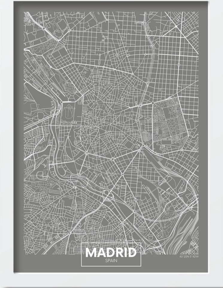 Plakát v rámu 40x55 cm Madrid – Wallity Wallity