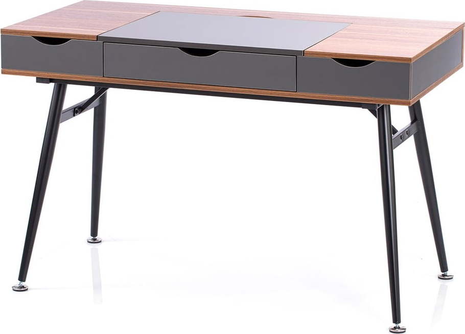 Pracovní stůl s deskou v dekoru ořechového dřeva 60x120 cm Faryn – Homede HOMEDE