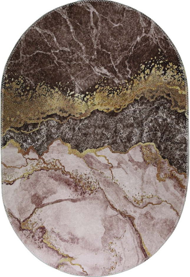 Pratelný koberec v hnědo-zlaté barvě 60x100 cm – Vitaus Vitaus