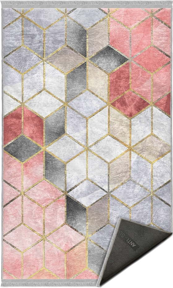 Šedo-růžový pratelný koberec 120x180 cm – Mila Home Mila Home