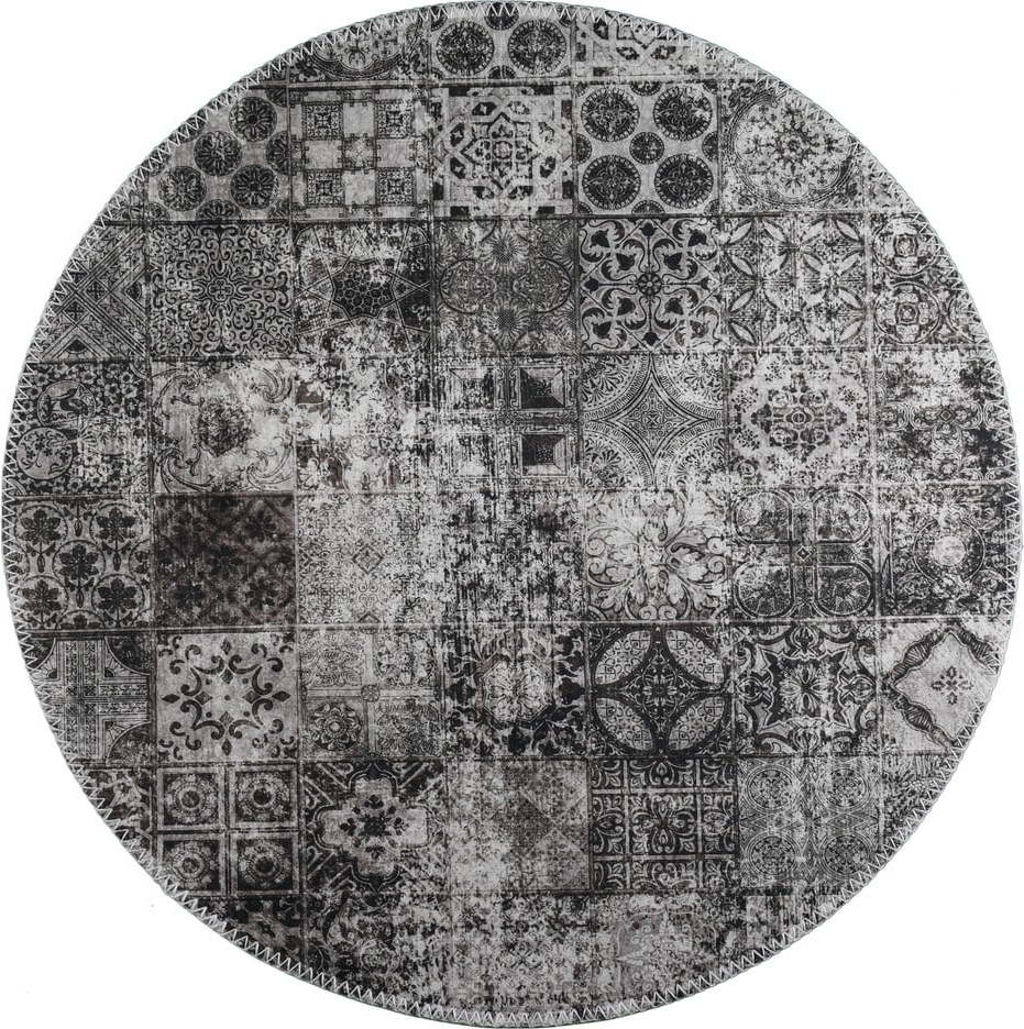Šedý pratelný kulatý koberec ø 100 cm – Vitaus Vitaus