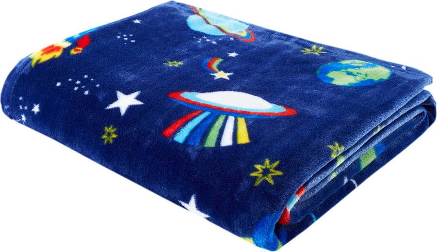Tmavě modrá dětská deka z mikroplyše 130x170 cm Lost in Space – Catherine Lansfield Catherine Lansfield