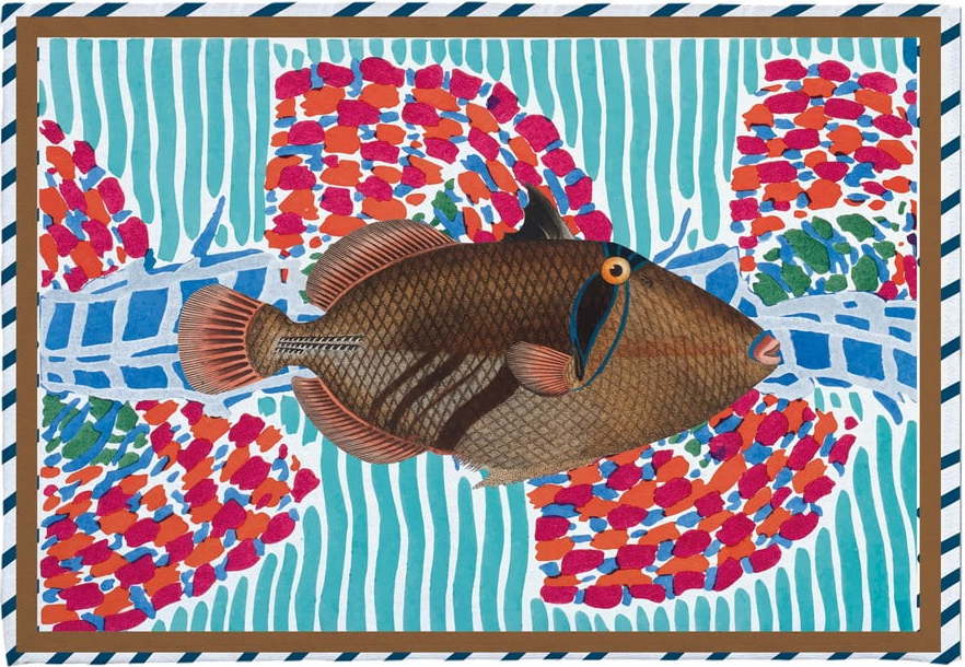Tyrkysová koupelnová předložka 40x60 cm Tufted Fish – Really Nice Things Really Nice Things