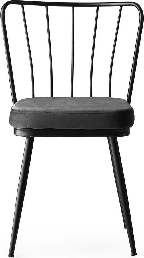Antracitové kovové jídelní židle v sadě 2 ks Yildiz – Kalune Design Kalune Design