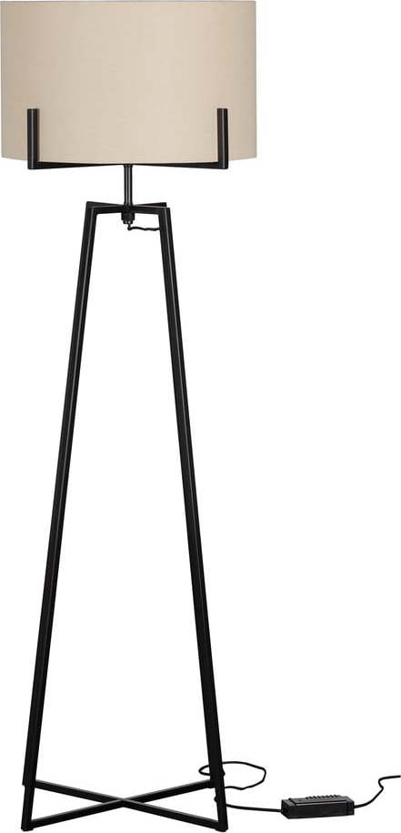 Béžová stojací lampa s textilním stínidlem (výška 160 cm) Holly – WOOOD WOOOD