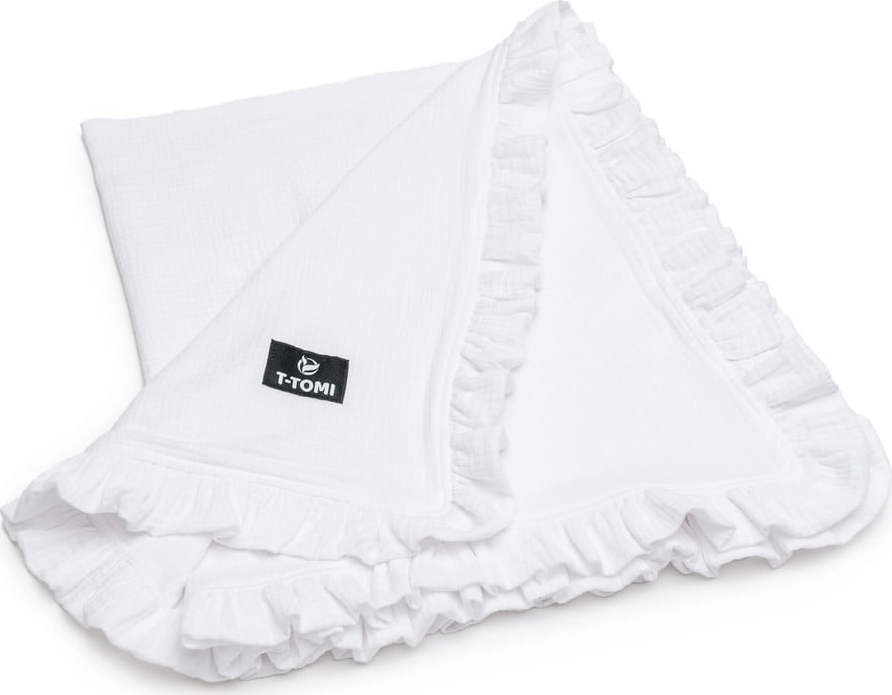 Bílá mušelínová dětská deka 80x100 cm – T-TOMI T-Tomi