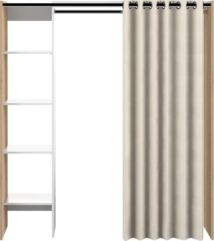 Bílo-béžová šatní skříň v dekoru dubu 160x182 cm Tom - TemaHome TemaHome