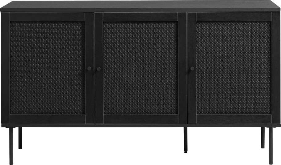 Černá nízká komoda v dekoru dubu 140x80 cm Pensacola – Unique Furniture Unique Furniture