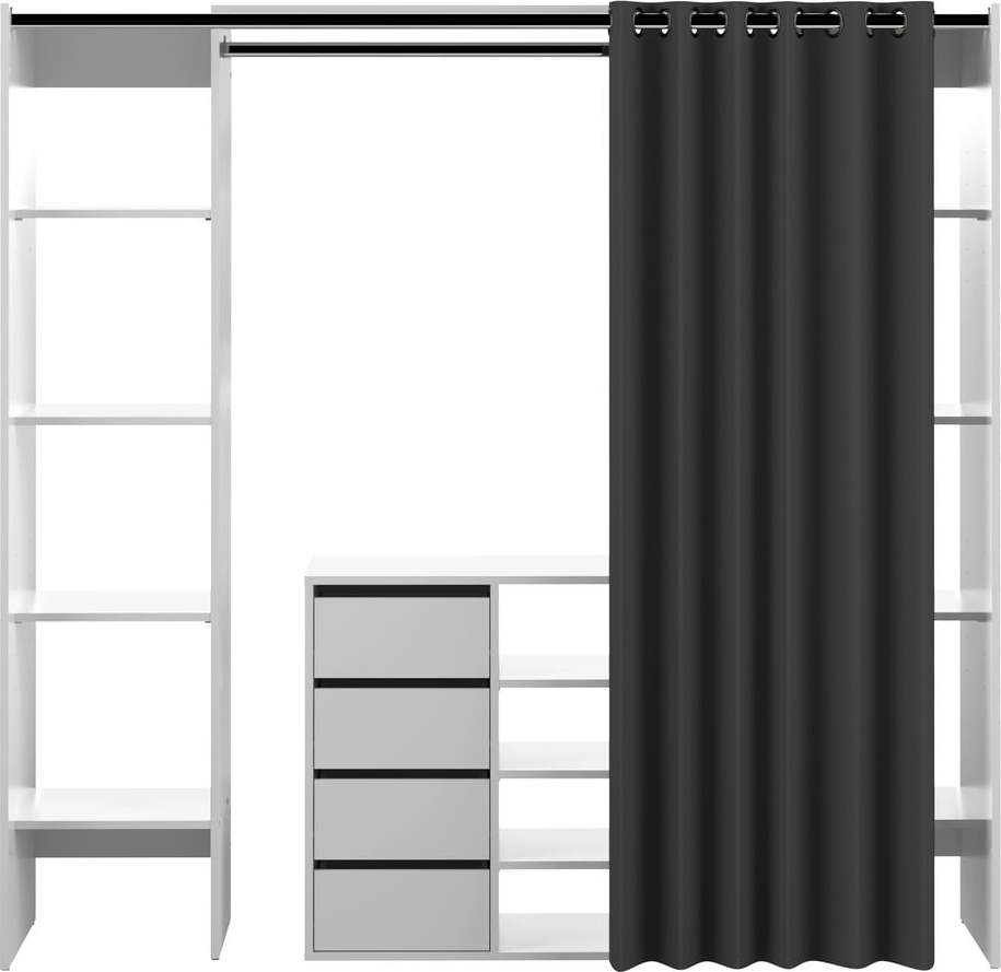 Černo-bílá šatní skříň 185x182 cm Tom - TemaHome TemaHome