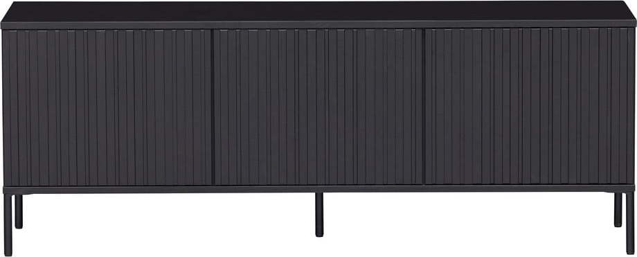 Černý TV stolek z borovicového dřeva 150x56 cm Gravure – WOOOD WOOOD