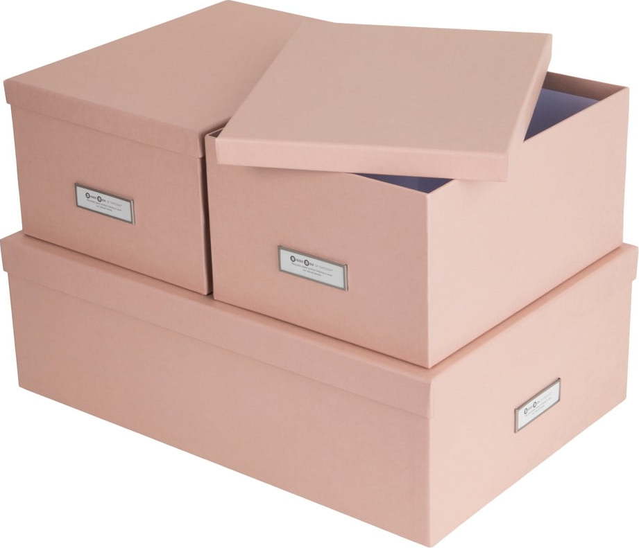 Kartonové úložné boxy s víkem v sadě 3 ks Inge – Bigso Box of Sweden Bigso Box of Sweden