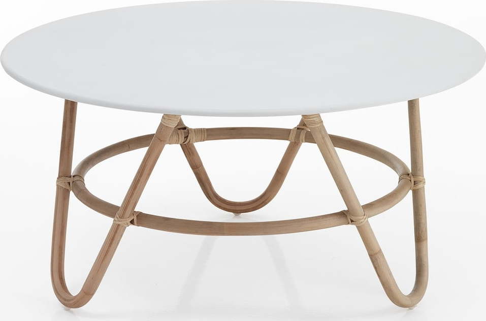 Kulatý konferenční stolek v bílo-přírodní barvě ø 90 cm Jalaja - Tomasucci Tomasucci