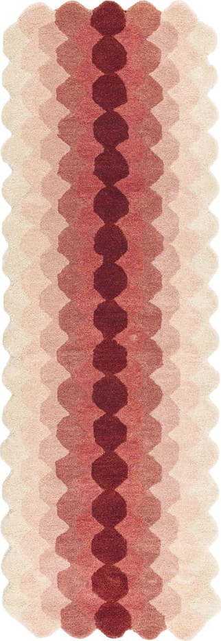 Růžový vlněný běhoun 66x200 cm Hive – Asiatic Carpets Asiatic Carpets