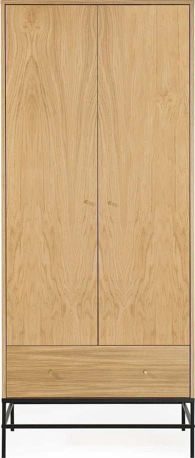 Šatní skříň v dekoru dubu v přírodní barvě 80x190 cm Flora – Woodman Woodman