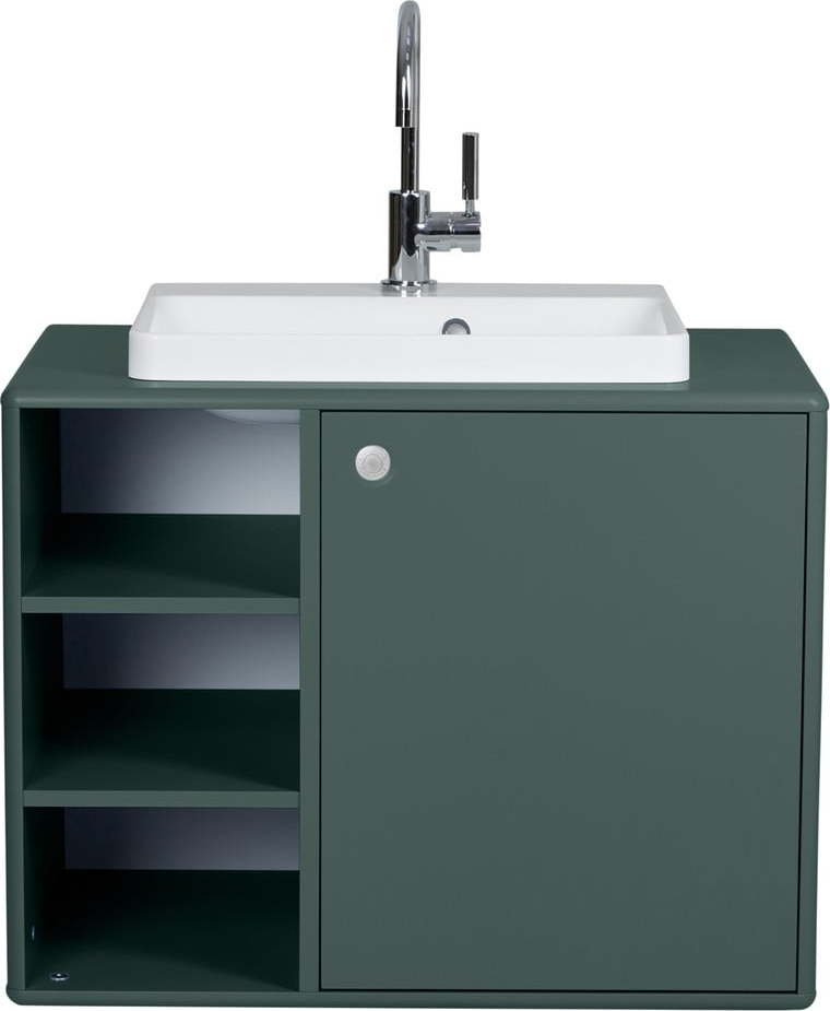 Tmavě zelená závěsná skříňka s umyvadlem bez baterie 80x62 cm Color Bath – Tom Tailor Tom Tailor