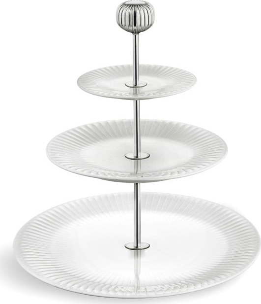 Třípatrový bílý porcelánový etažér Kähler Design Hammershoi Etagere