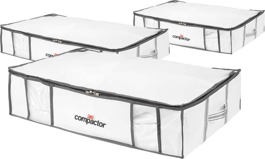 Vakuové/vyztužené látkové úložné boxy na oblečení v sadě 3 ks – Compactor Compactor