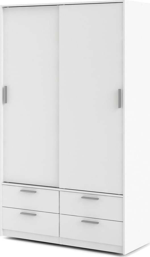 Bílá šatní skříň s posuvnými dveřmi 121x200 cm Line – Tvilum Tvilum