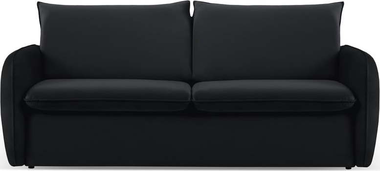 Černá sametová rozkládací pohovka 214 cm Vienna – Cosmopolitan Design Cosmopolitan design