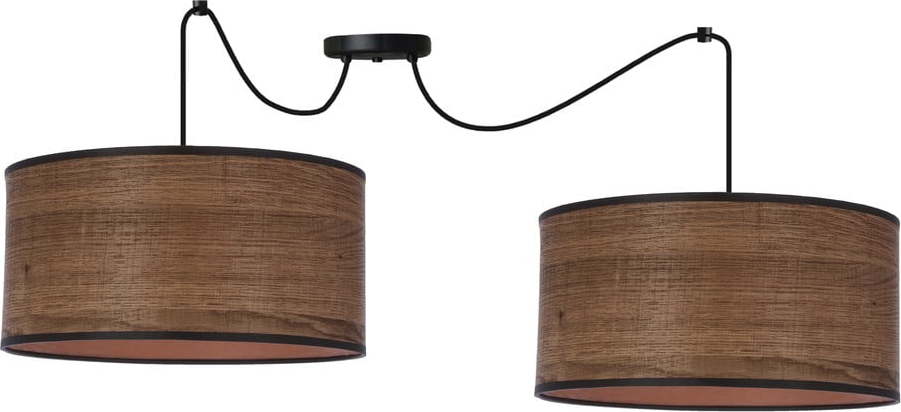 Hnědé závěsné svítidlo s ratanovým stínidlem ø 30 cm Legno – Candellux Lighting Candellux Lighting