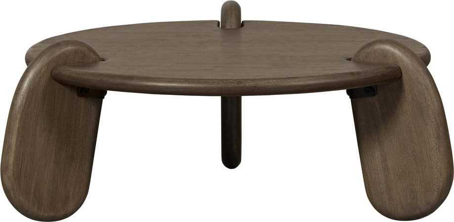 Hnědý kulatý konferenční stolek s deskou v dekoru ořechového dřeva ø 100 cm Imbue – BePureHome BePureHome