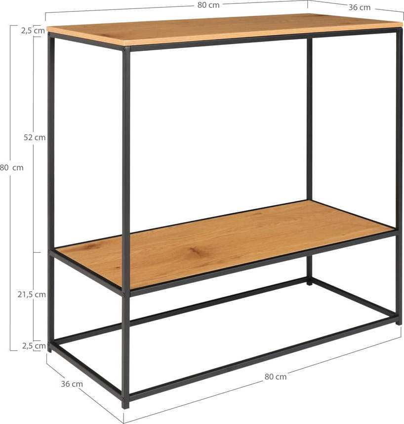 Konzolový stolek s deskou v dubovém dekoru v přírodní barvě 80x36 cm Vita – House Nordic House Nordic