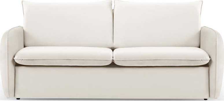 Krémová sametová rozkládací pohovka 214 cm Vienna – Cosmopolitan Design Cosmopolitan design
