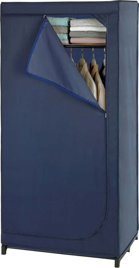 Modrá látková šatní skříň 75x160 cm Business - Wenko WENKO