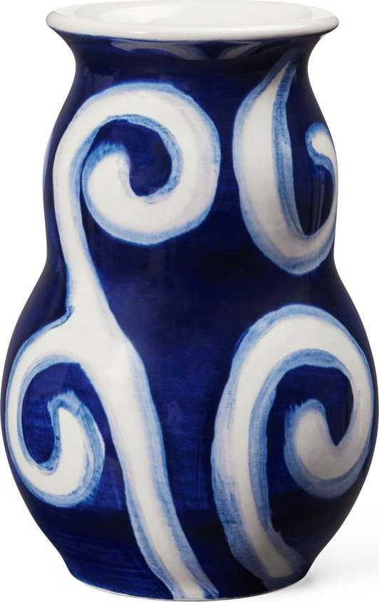 Modrá ručně malovaná váza z kameniny Tulle – Kähler Design Kähler Design