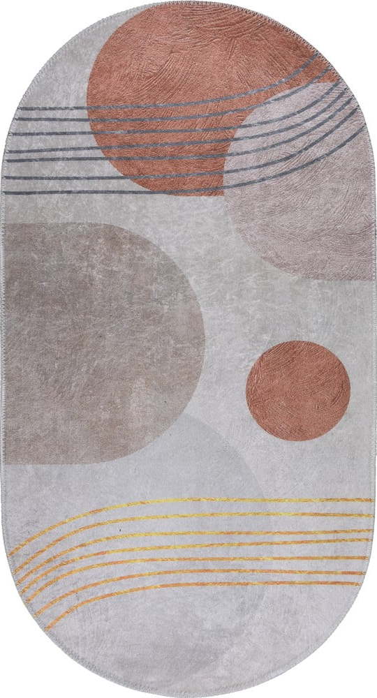 Pratelný koberec v oranžovo-krémové barvě 80x120 cm Oval – Vitaus Vitaus