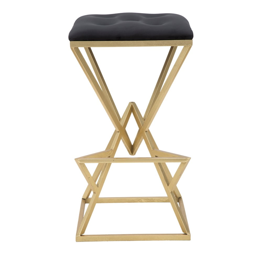 Sametová barová židle v černo-zlaté barvě 75 cm Piramid – Mauro Ferretti Mauro Ferretti