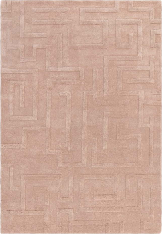 Světle růžový vlněný koberec 120x170 cm Maze – Asiatic Carpets Asiatic Carpets