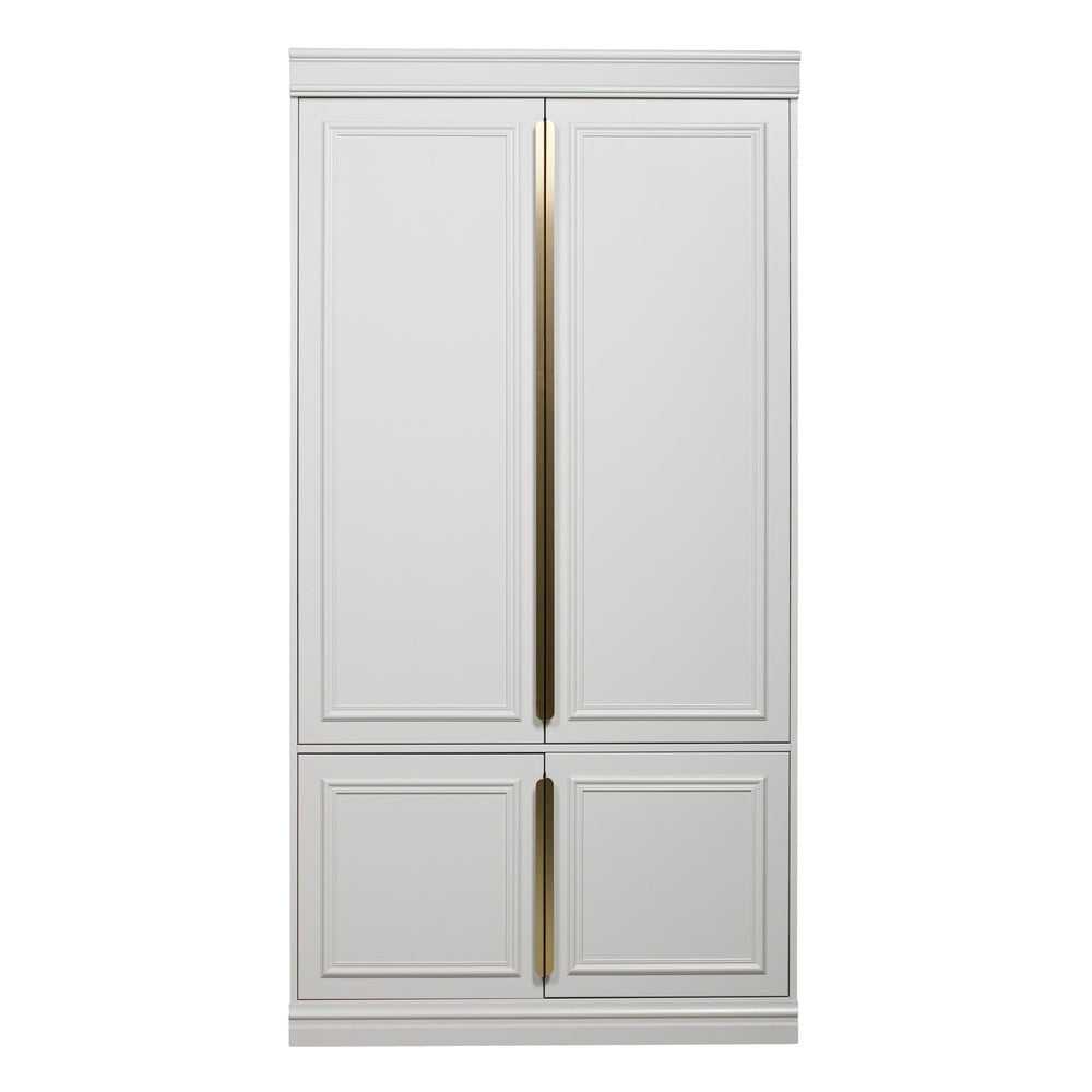 Světle šedá šatní skříň s pantovými dveřmi z borovicového dřeva 110x215 cm Organze – BePureHome BePureHome