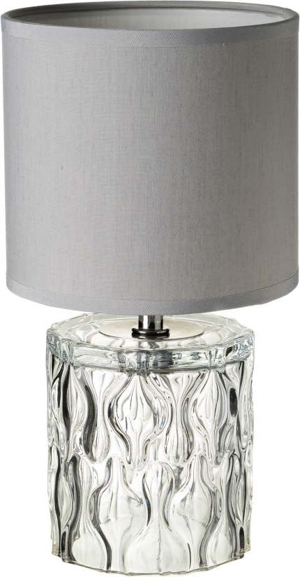 Světle šedá skleněná stolní lampa s textilním stínidlem (výška 29 cm) – Casa Selección Casa Selección