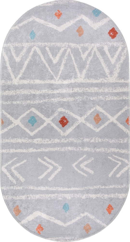 Světle šedý pratelný koberec 60x100 cm Oval – Vitaus Vitaus