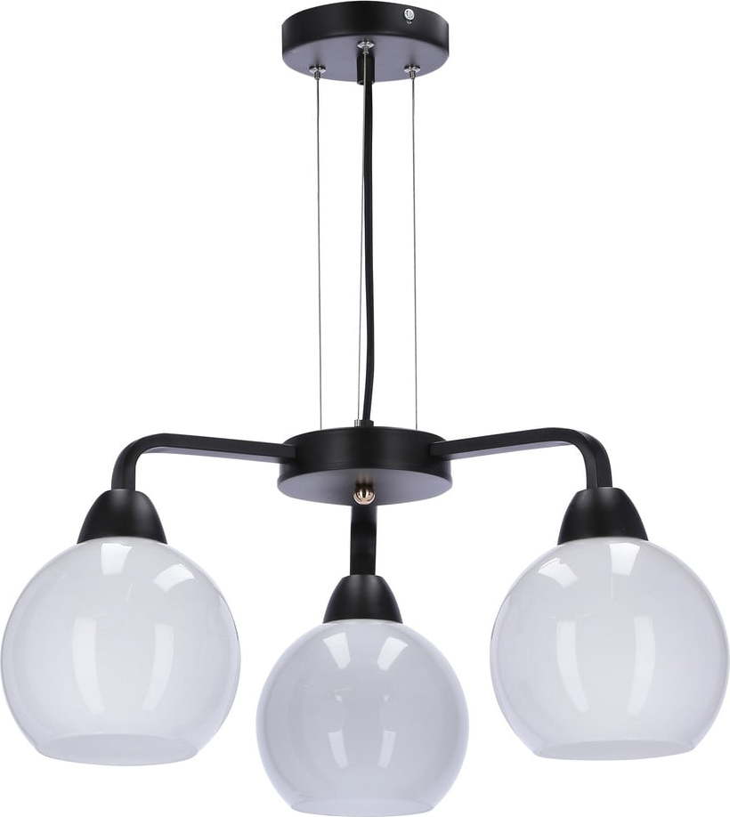 Černobílé závěsné svítidlo se skleněným stínidlem ø 16 cm Caldera – Candellux Lighting Candellux Lighting