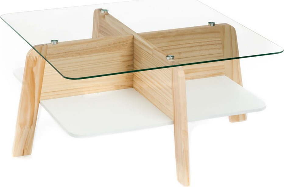 Konferenční stolek se skleněnou deskou v přírodní barvě 60x60 cm Varm – Tomasucci Tomasucci