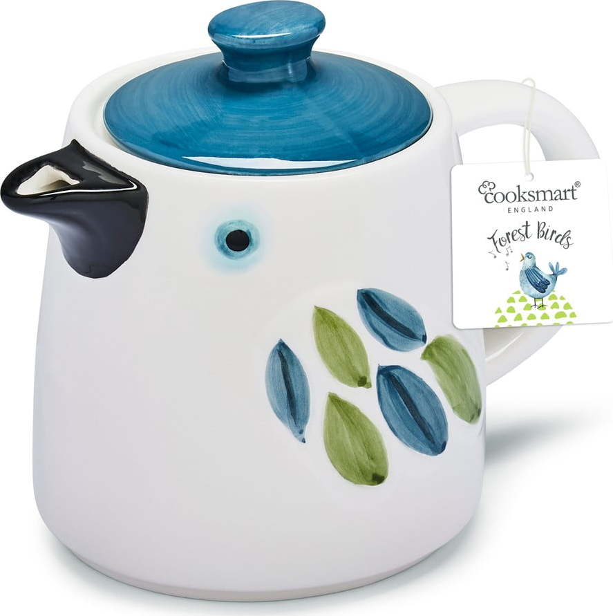 Modro-bílá keramická konvice na čaj Forest Birds – Cooksmart ® Cooksmart