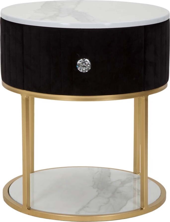 Noční stolek v černo-zlaté barvě Montpellier – Mauro Ferretti Mauro Ferretti