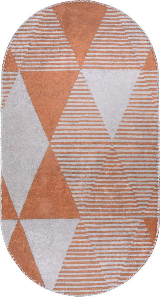 Oranžový pratelný koberec 80x120 cm Oval – Vitaus Vitaus