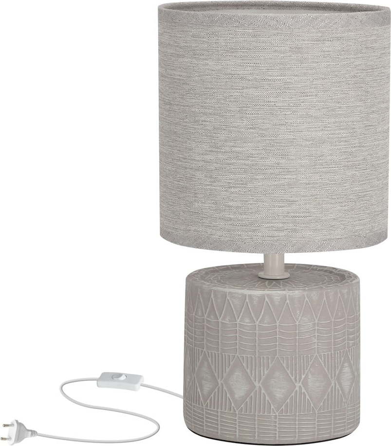 Šedá stolní lampa s textilním stínidlem (výška 26 cm) Dina – Candellux Lighting Candellux Lighting