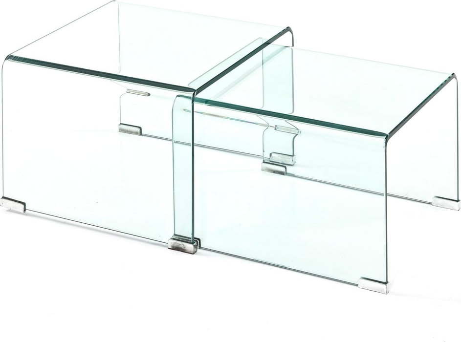 Skleněné konferenční stolky v sadě 2 ks 44.5x49 cm Cristal – Tomasucci Tomasucci