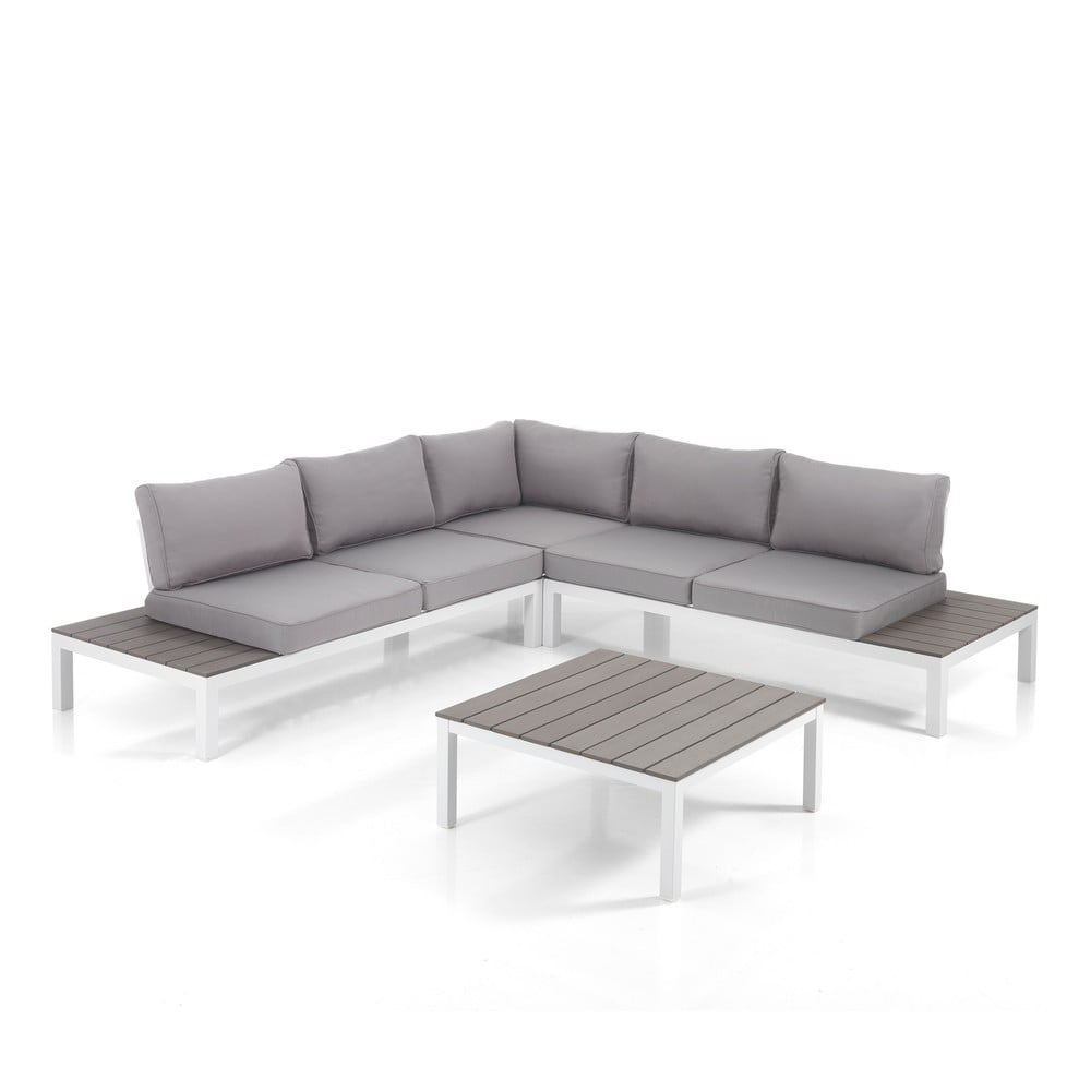 Světle šedý hliníkový zahradní lounge set pro 4 Nydri – Tomasucci Tomasucci