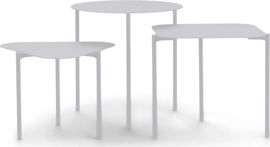 Kovové kulaté odkládací stolky v sadě 3 ks 46.5x46.5 cm Do-Re-Mi – Spinder Design Spinder Design