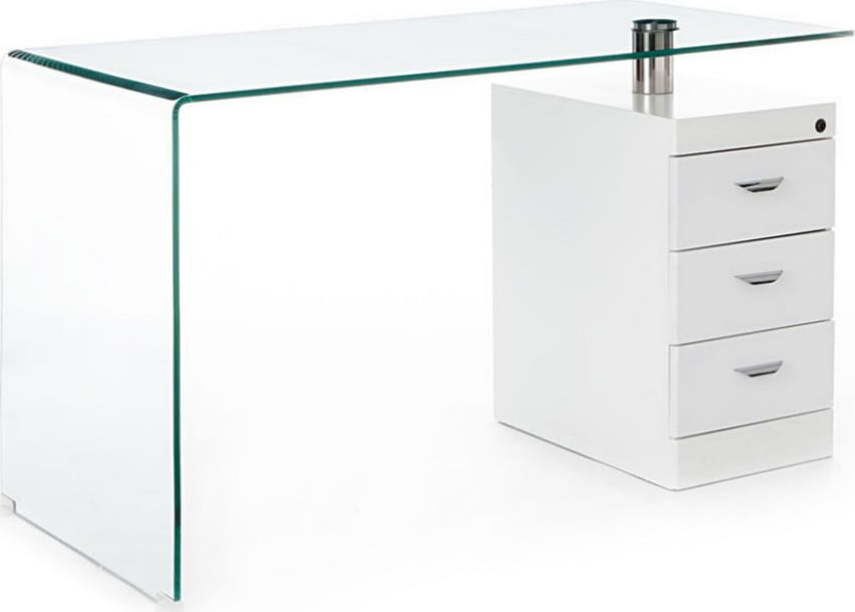Pracovní stůl se skleněnou deskou 65x125 cm Bow – Tomasucci Tomasucci